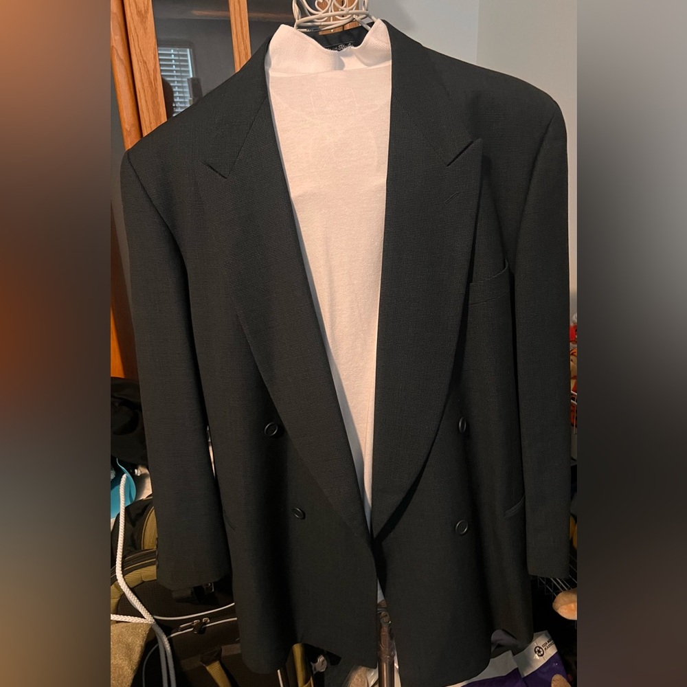 Giorgio Armani Black double breasted Sport Coat with Structured Silhouette